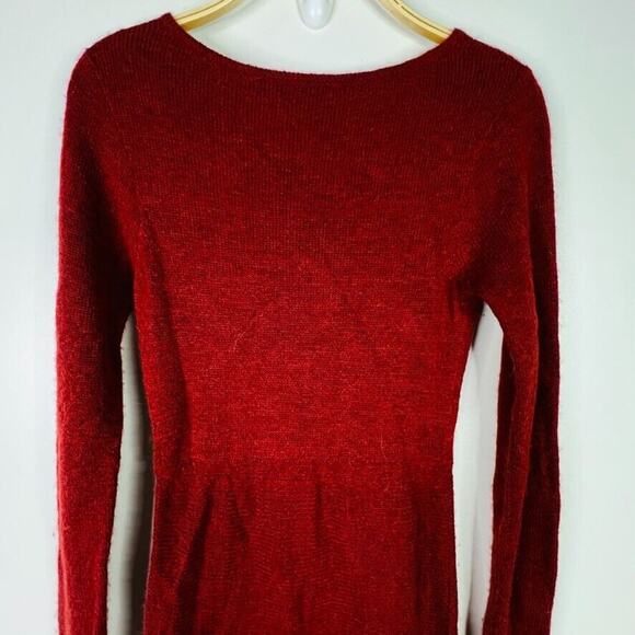 Peruvian Connections Alpaca Blend Long Sleeve‎ Maroon Sweater Dress Size XS - Picture 3 of 6